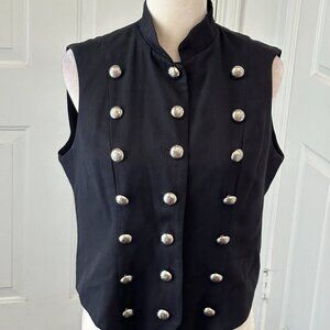 Vintage Scott Taylor Military Vest Rayon & Wool 21 Silver Buttons USA Sz Medium